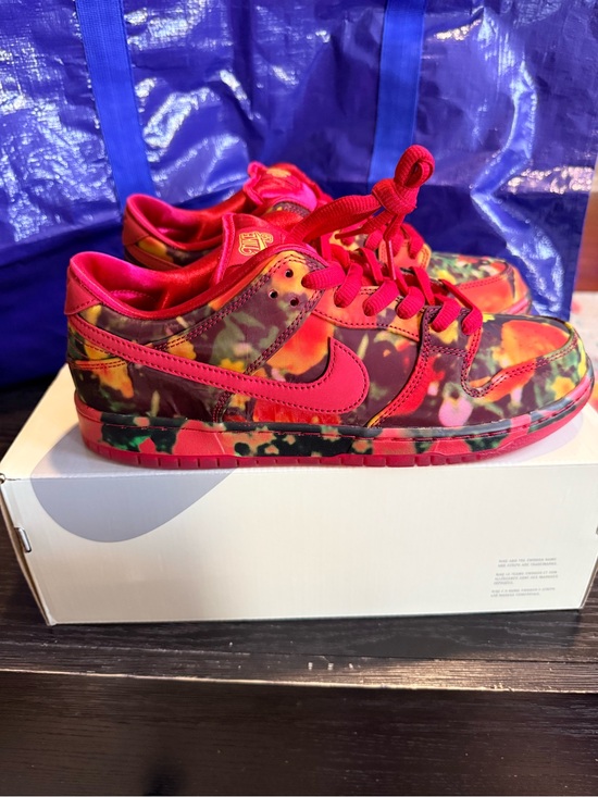Nike Kids Tie-Dye Sneakers with Red Laces